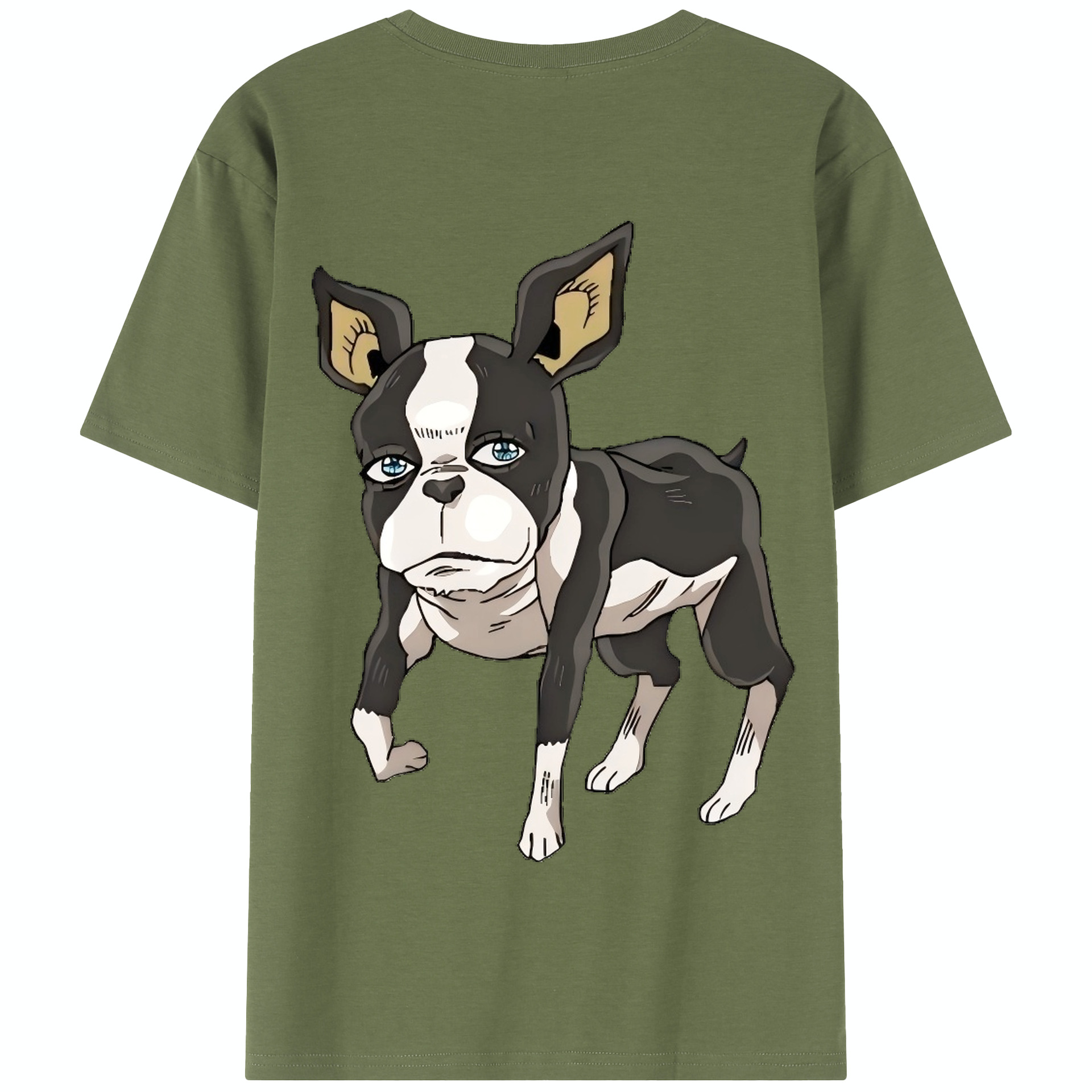 （画像用） ジョジョの奇妙な冒険 イギー JoJo's Bizarre Adventure Iggy 綿100％半袖Tシャツ（背面プリント）